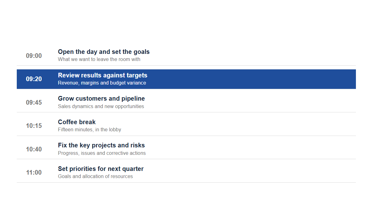 Agendas: List · Tiles · Accent